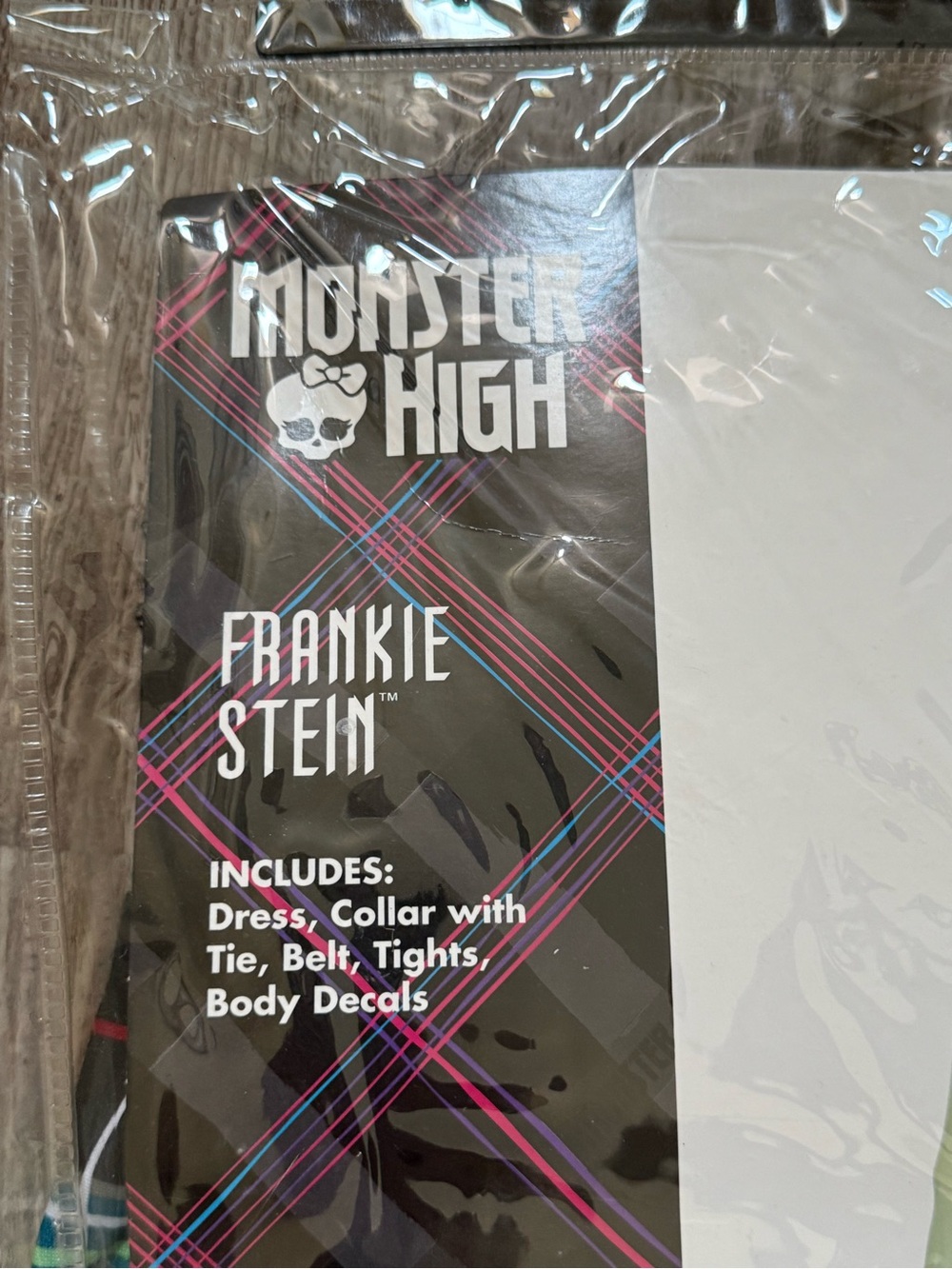New Monster High Frankie Stein Plaid Dress Costume in Green, Blue, Black-XS - Picture 3 of 7